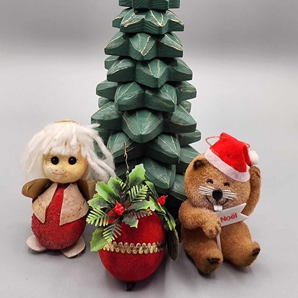Vintage‎ Flocked Christmas Ornaments.